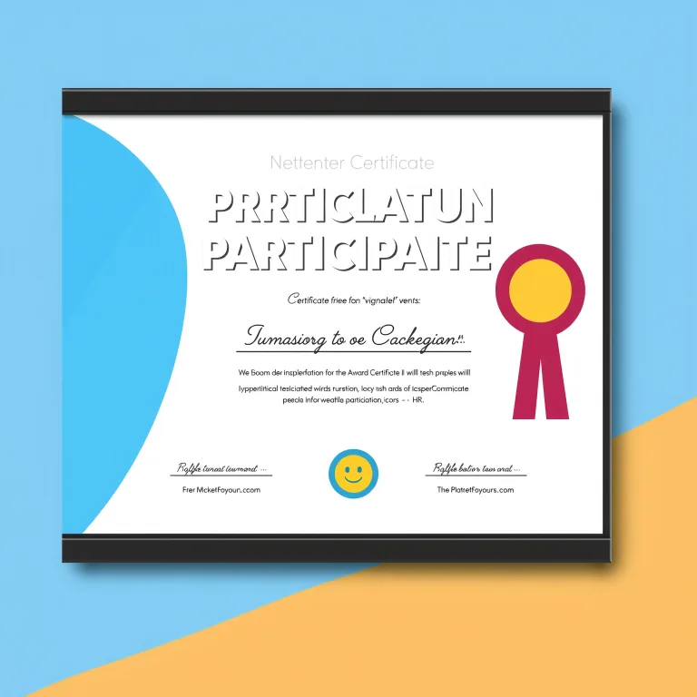 Participation Award Certificate