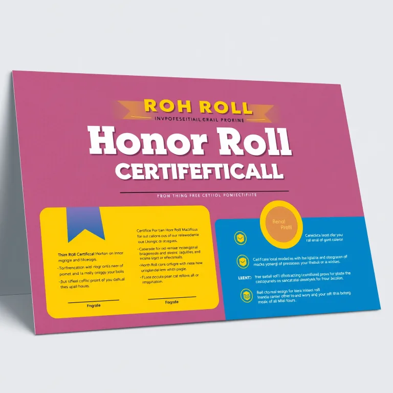 Honor Roll Certificate