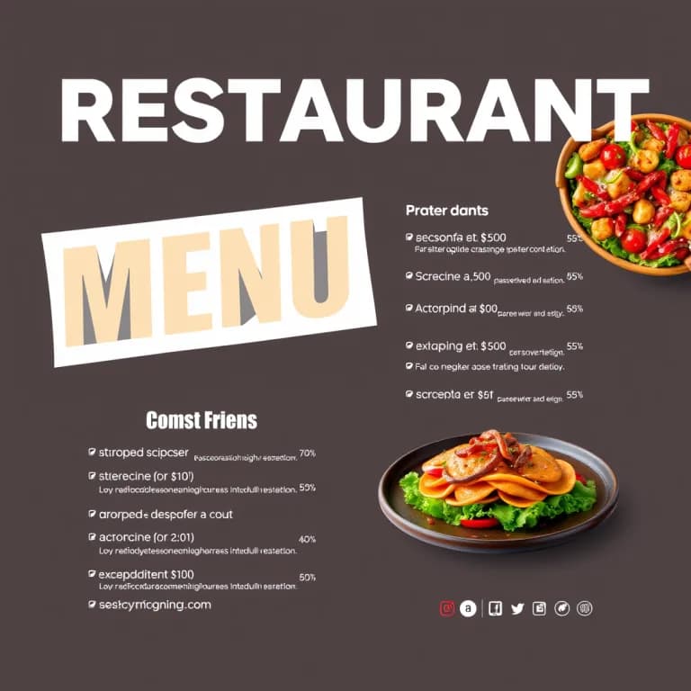 Restaurant Menu Social Ad